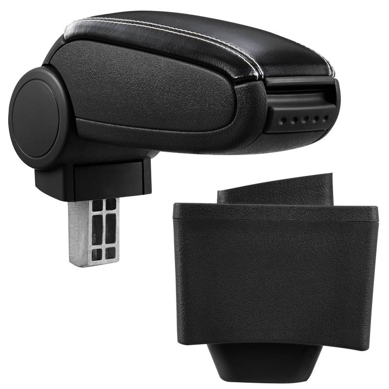 Armlehne Mittelarmlehne Leder Bezug Schwarz / Weiß für Audi A3 S3 8L 1996-2003 von Tuning Fanatics