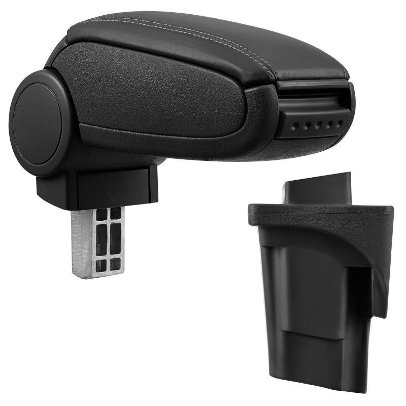 Armlehne Mittelarmlehne MAL Leder Bezug Schwarz für Seat Leon II 1P 2005-2012 von Tuning Fanatics