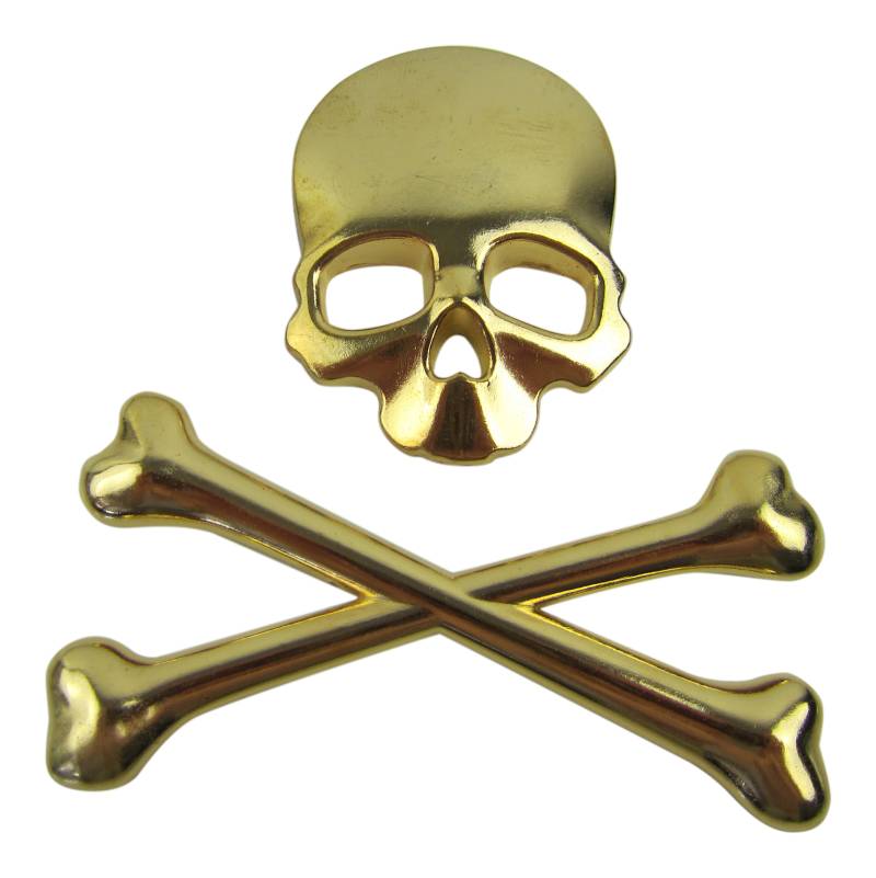 Exklusives Emblem Sticker Aufkleber Metall Knochen Auto Skull Totenkopf in Gold von Simply NetTrade GmbH