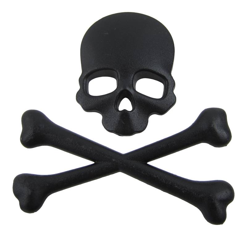 Exklusives Emblem Sticker Aufkleber Metall Knochen Skull Totenkopf in Schwarz von Simply NetTrade GmbH