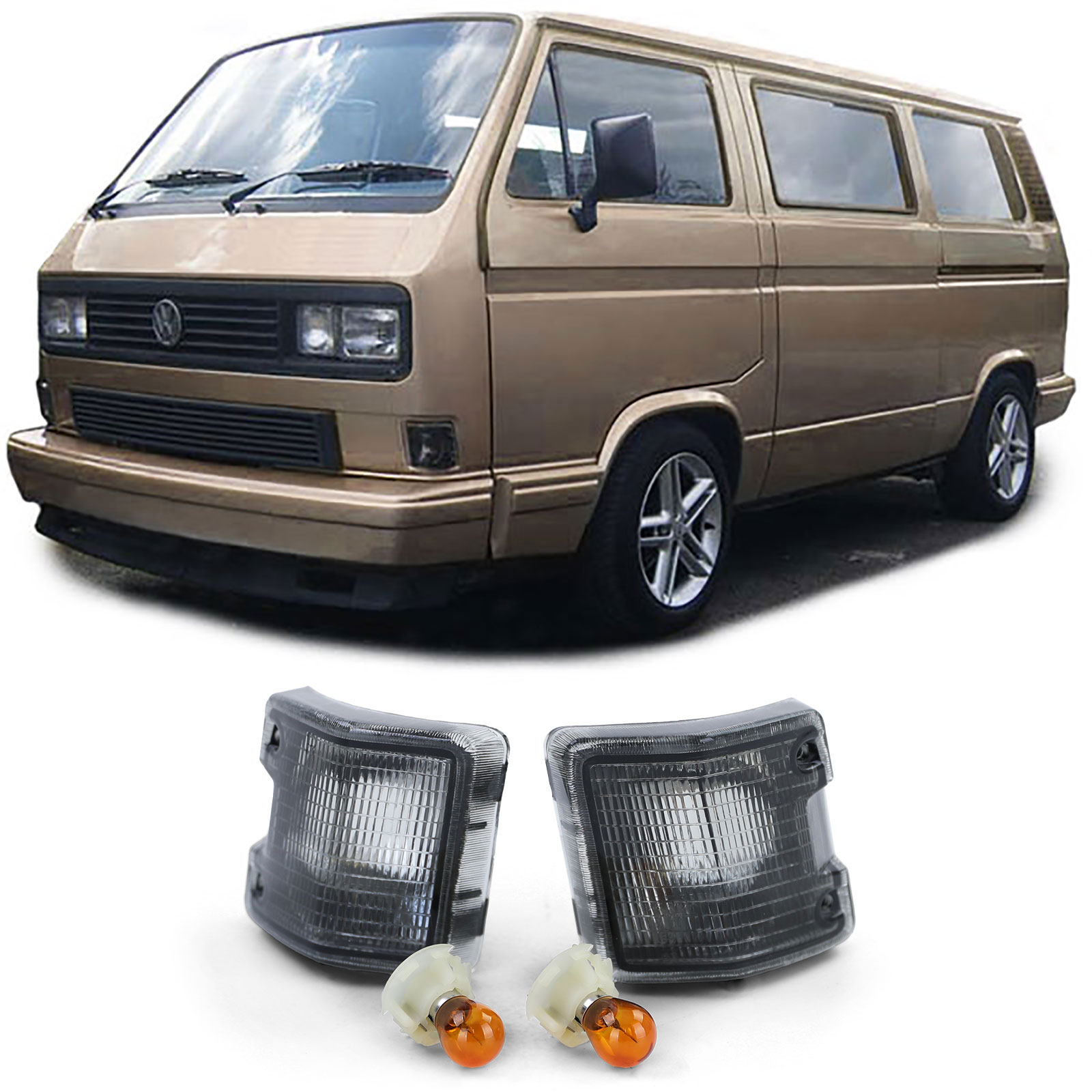 Frontblinker Blinker Schwarz Smoke LINKS + RECHTS für VW T3 Bus ab 1979-1992 Frontblinker Blinker Schwarz Smoke LINKS + RECHTS für VW T3 Bus ab 1979-1992 von Carparts-Online GmbH