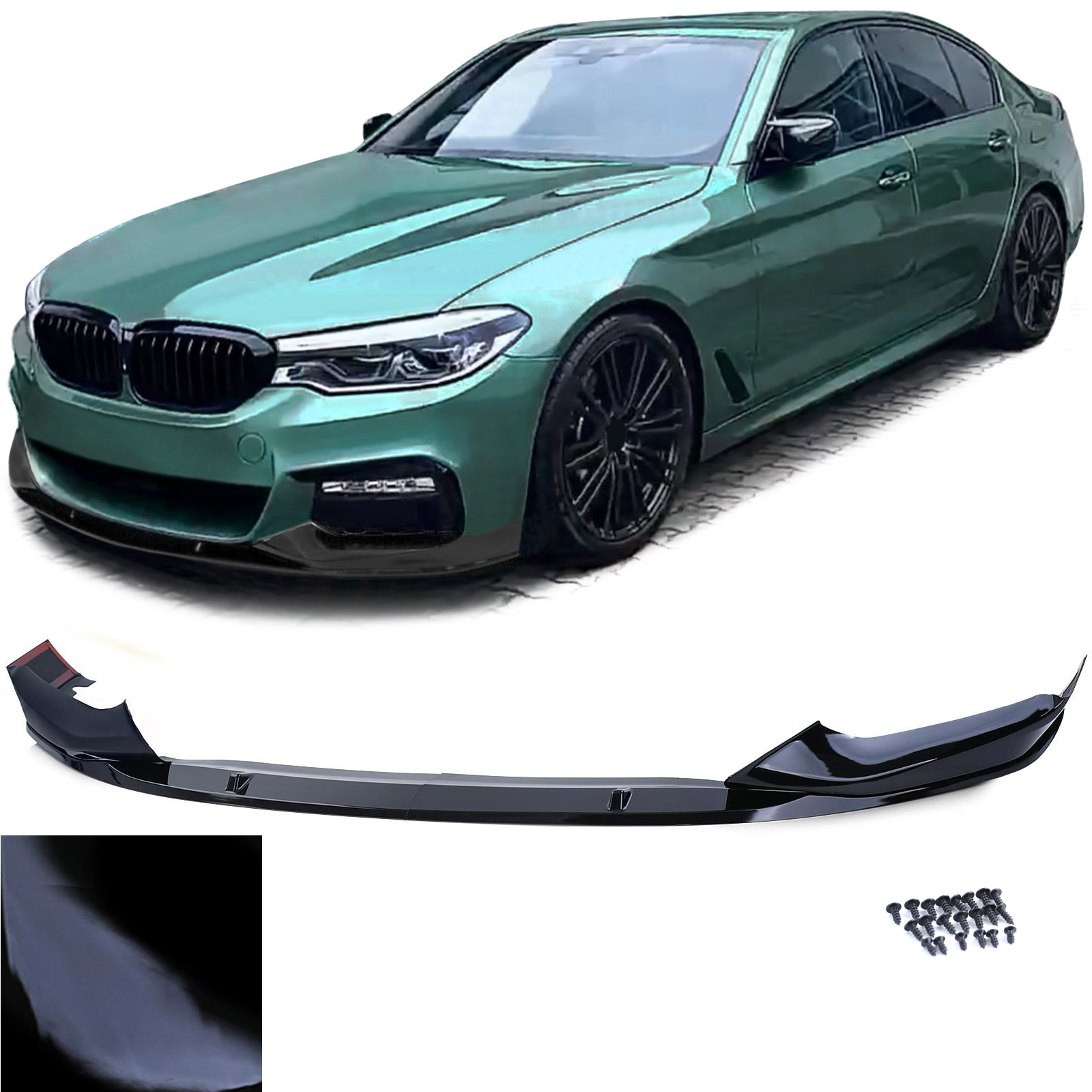 Frontspoiler Performance Spoiler Lippe Schwarz Glanz für BMW 5er G30 G31 ab 2016- mit M-Paket Frontspoiler Performance Spoiler Lippe Schwarz Glanz für BMW 5er G30 G31 ab 2016- mit M-Paket von Carparts-Online GmbH