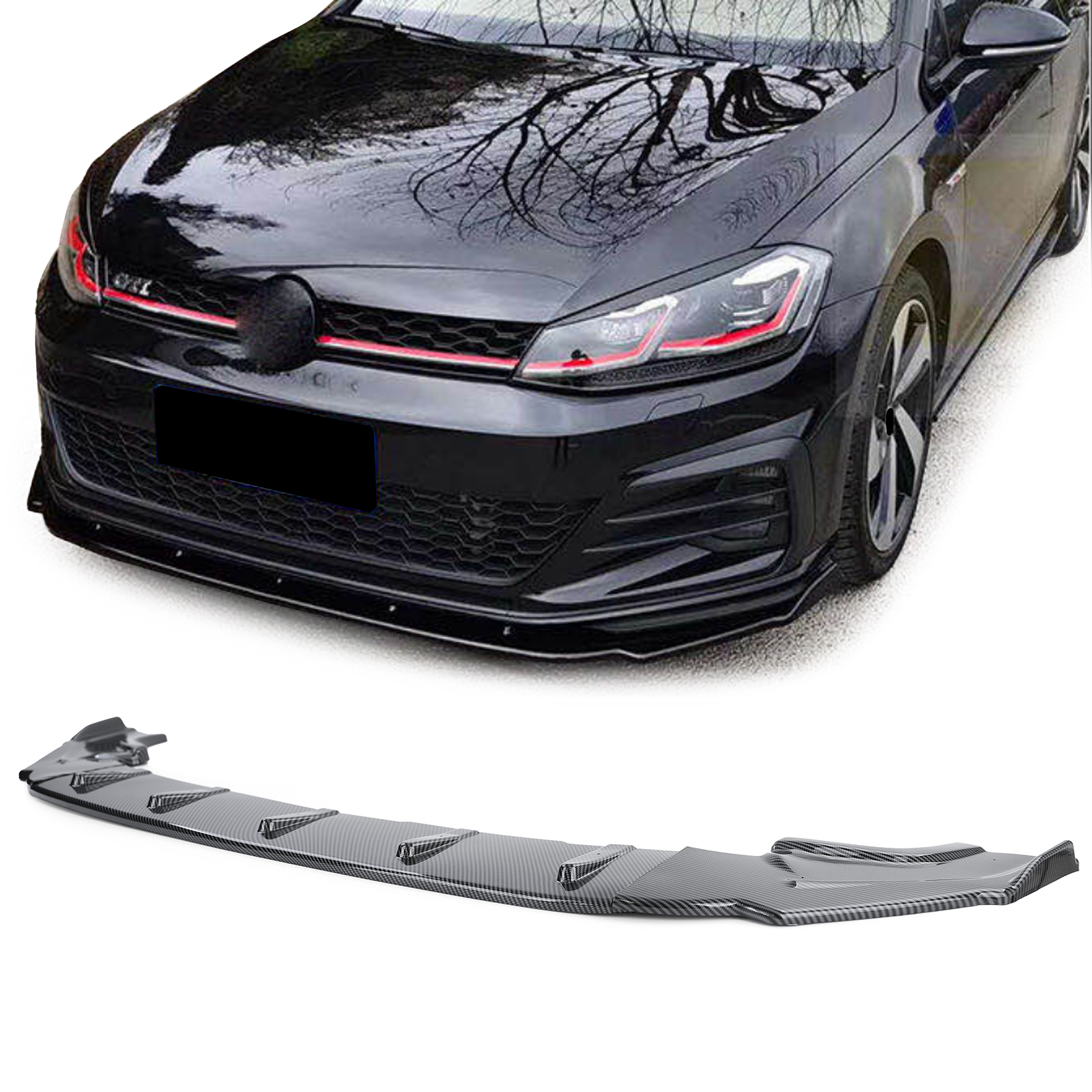 Frontspoiler Performance Spoiler Lippe Stoßstange Carbon Look für VW Golf 7 VII GTI 13-20 Frontspoiler Performance Spoiler Lippe Stoßstange Carbon Look für VW Golf 7 VII GTI 13-20 von Carparts-Online GmbH