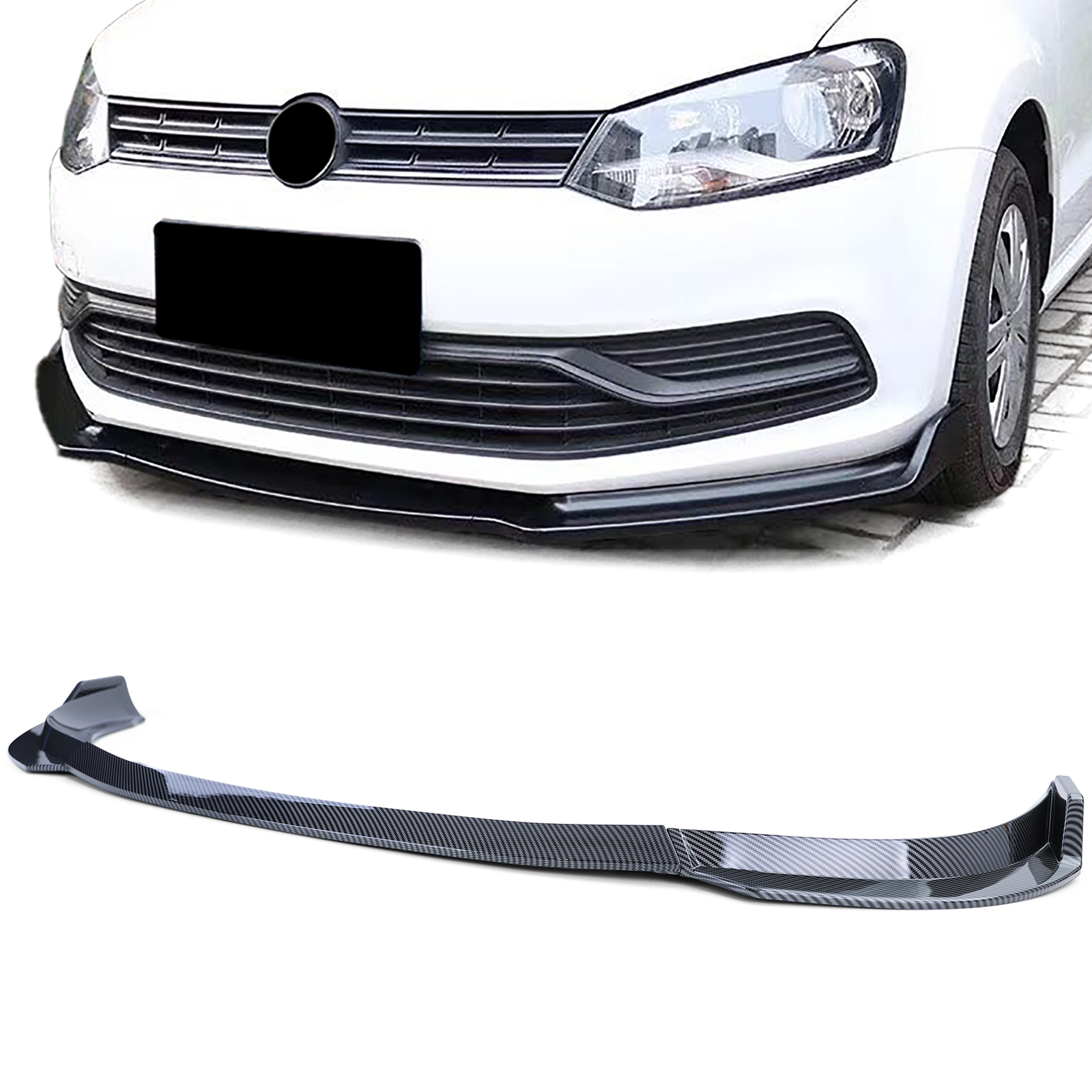 Frontspoiler Performance Spoiler Lippe Stoßstange Carbon Look für VW Polo V 6R 09-14 Frontspoiler Performance Spoiler Lippe Stoßstange Carbon Look für VW Polo V 6R 09-14 von Carparts-Online GmbH
