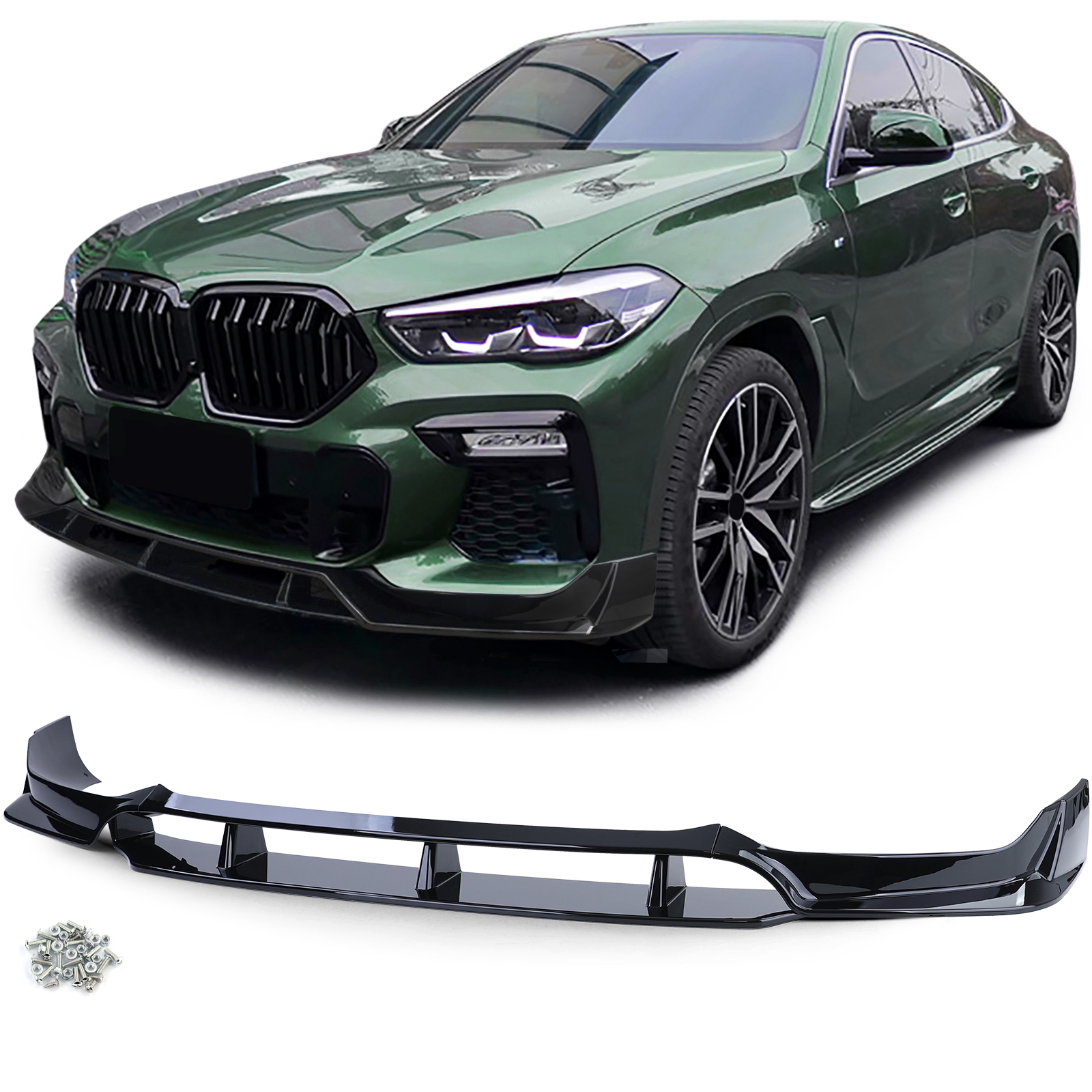 Frontspoiler Performance Spoiler Lippe Stoßstange in Schwarz Glanz für BMW X6 G06 ab 2019- ohne M-Paket Typ 2 Frontspoiler Performance Spoiler Lippe Stoßstange in Schwarz Glanz für BMW X6 G06 ab 2019- ohne M-Paket Typ 2 von Carparts-Online GmbH