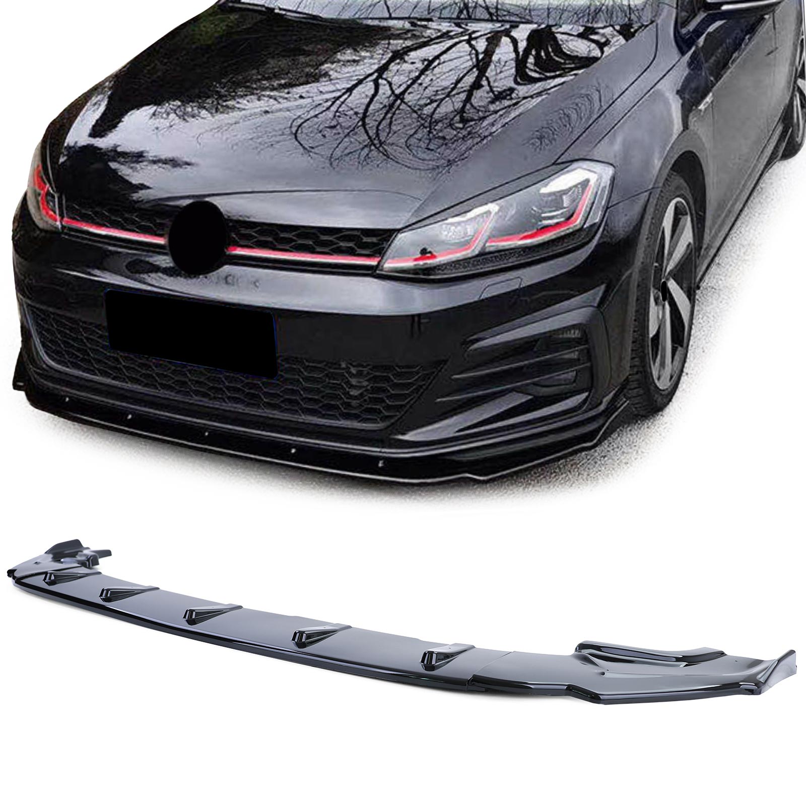 Frontspoiler Performance Spoiler Lippe Stoßstange in Schwarz Glanz für VW Golf 7 VII GTI 13-20 Frontspoiler Performance Spoiler Lippe Stoßstange in Schwarz Glanz für VW Golf 7 VII GTI 13-20 von Carparts-Online GmbH