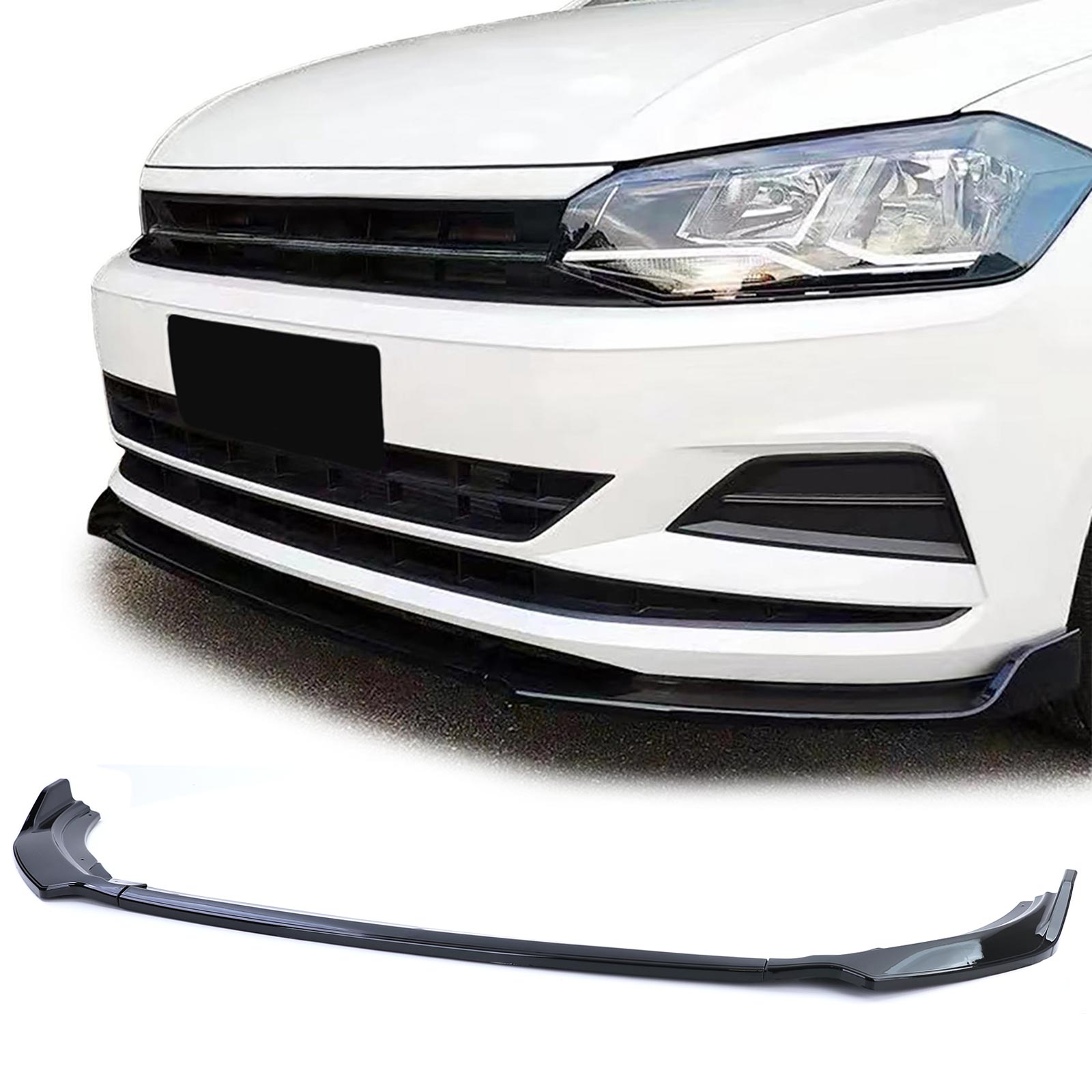 Frontspoiler Performance Spoiler Lippe Stoßstange in Schwarz Glanz für VW Polo VI 2G AW ab 2017- Frontspoiler Performance Spoiler Lippe Stoßstange in Schwarz Glanz für VW Polo VI 2G AW ab 2017- von Carparts-Online GmbH