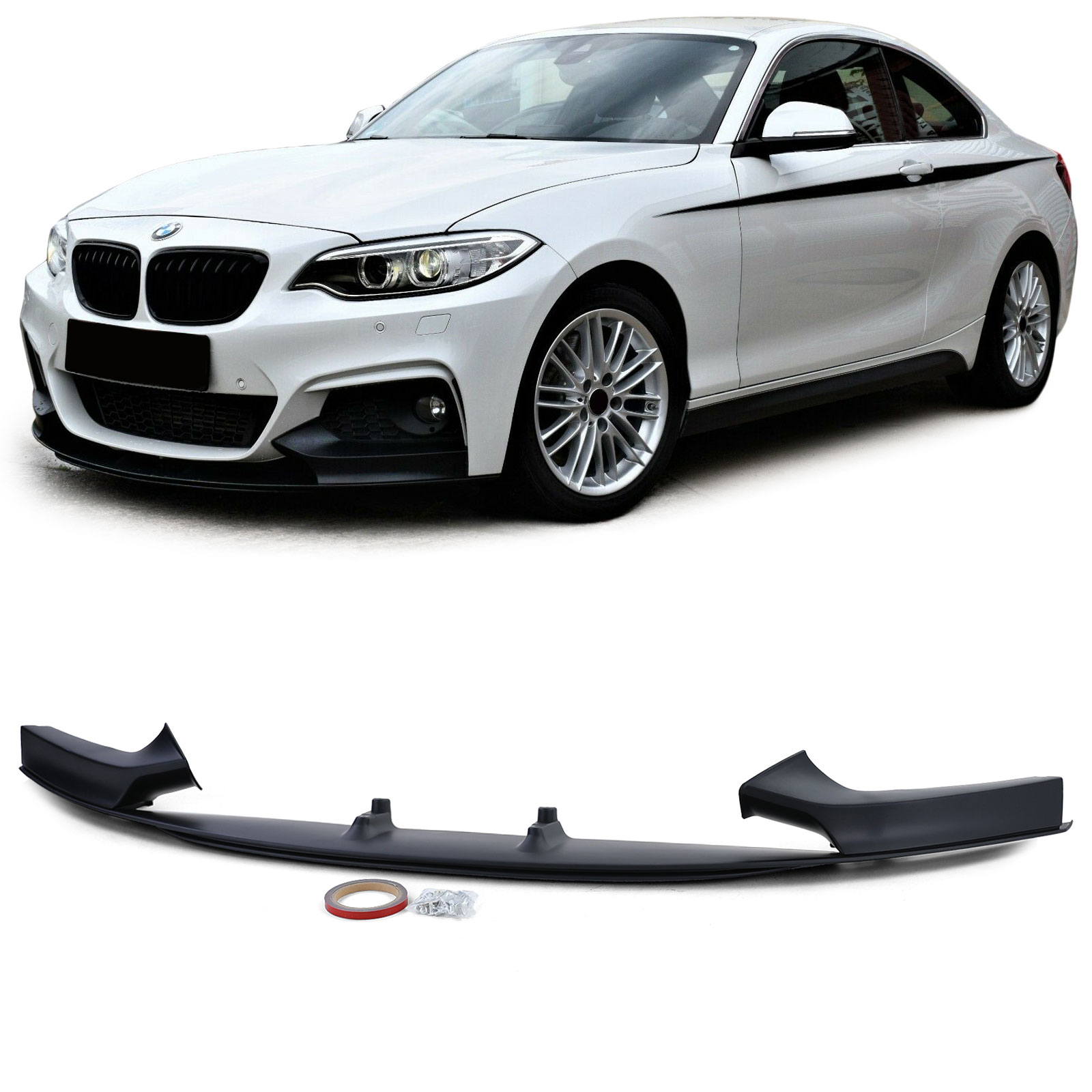 Frontspoiler Performance Spoiler Lippe Stoßstange in Schwarz Matt für BMW 2er F22 F23 mit M Paket Frontspoiler Performance Spoiler Lippe Stoßstange in Schwarz Matt für BMW 2er F22 F23 mit M Paket von Carparts-Online GmbH