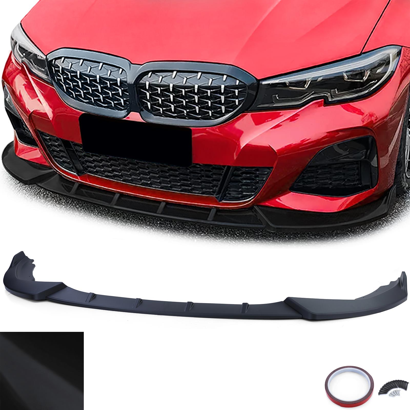 Frontspoiler Performance Spoiler Lippe Stoßstange in Schwarz Matt für BMW 3er G20 G21 ab 2018- mit M-Paket Frontspoiler Performance Spoiler Lippe Stoßstange in Schwarz Matt für BMW 3er G20 G21 ab 2018- mit M-Paket von Carparts-Online GmbH