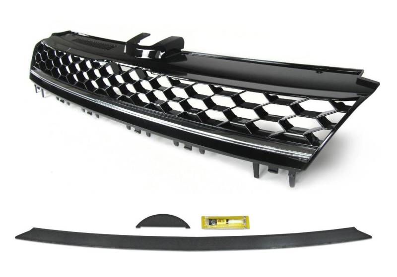 Kühlergrill Sportgrill Gitter Grill Waben Schwarz GTI GTD Look für VW Golf 7 VII von Tuning Fanatics