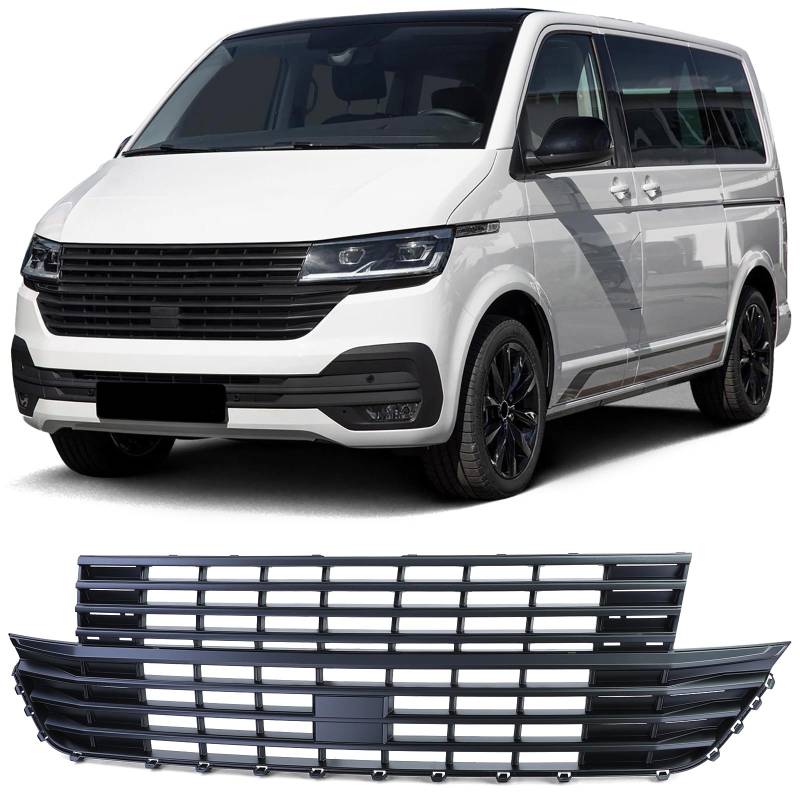 Kühlergrill Sportgrill Grill SCHWARZ MATT ohne Emblem für VW T6.1 ab 2019- von Tuning Fanatics