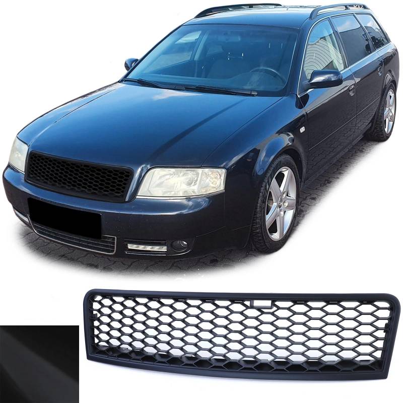 Kühlergrill Sportgrill Grill Waben SCHWARZ MATT für Audi A6 4B C5 Facelift ab 2001-2005 von Tuning Fanatics
