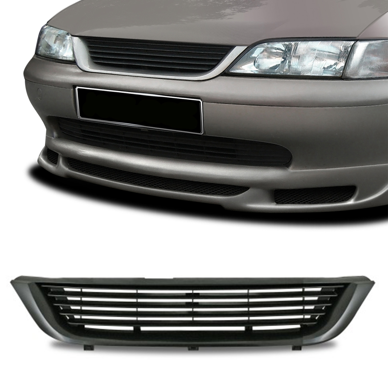 Kühlergrill Sportgrill Schwarz ohne Emblem für Opel Vectra B bis Baujahr -2.1999 von Tuning Fanatics