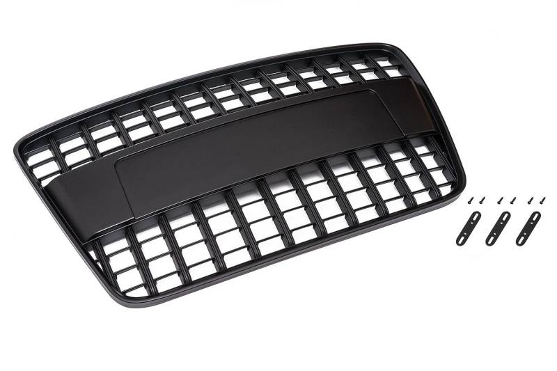 Kühlergrill Sportgrill Waben Matt Schwarz Emblem Halter für Audi Q7 4L 2005-2009 von Tuning Fanatics