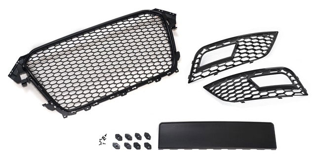 Kühlergrill Sportgrill Wabengitter + Gitter Stoßstange für Audi A4 B8 Facelift von Tuning Fanatics