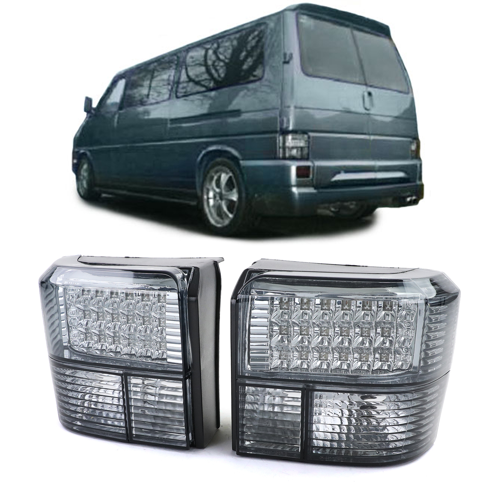 LED Rückleuchten Heckleuchten Schwarz Smoke für VW T4 IV ab 1990-2003 LED Rückleuchten Heckleuchten Schwarz Smoke für VW T4 IV ab 1990-2003 von Carparts-Online GmbH