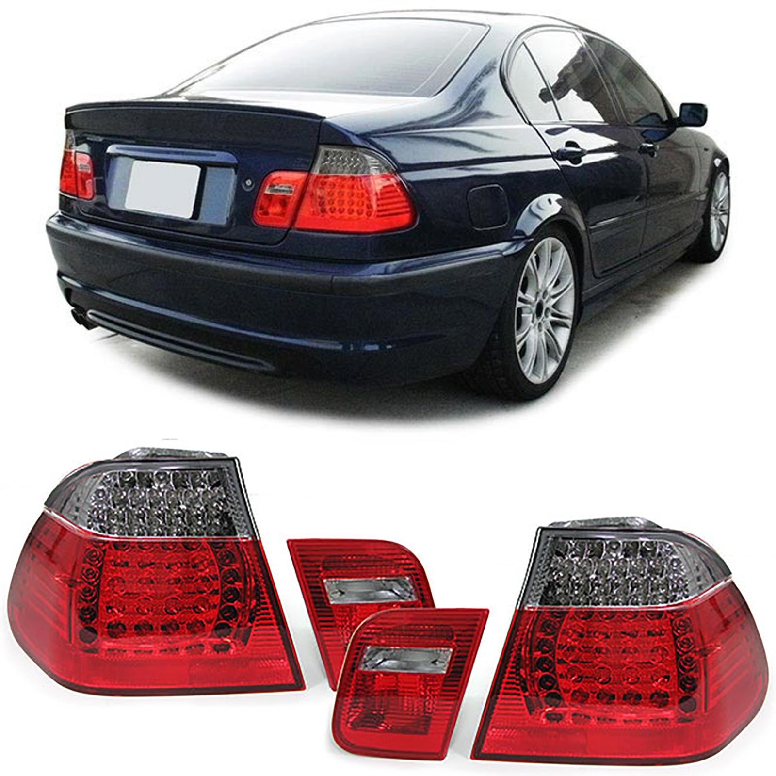 LED Rückleuchten Heckleuchten in Rot Schwarz für BMW 3er E46 Limousine ab 2001-2005 LED Rückleuchten Heckleuchten in Rot Schwarz für BMW 3er E46 Limousine ab 2001-2005 von Carparts-Online GmbH
