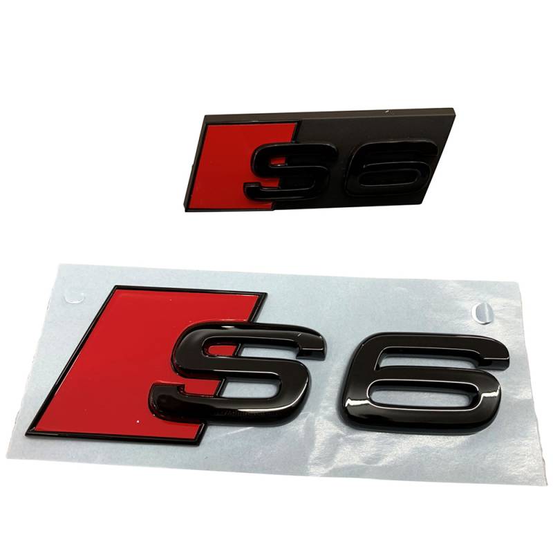 Original Audi S8 A8 Black Edition Emblem Schriftzug Logo Emblem Schwarz glänzend Heck + Kühlergrill von Tuning Fanatics