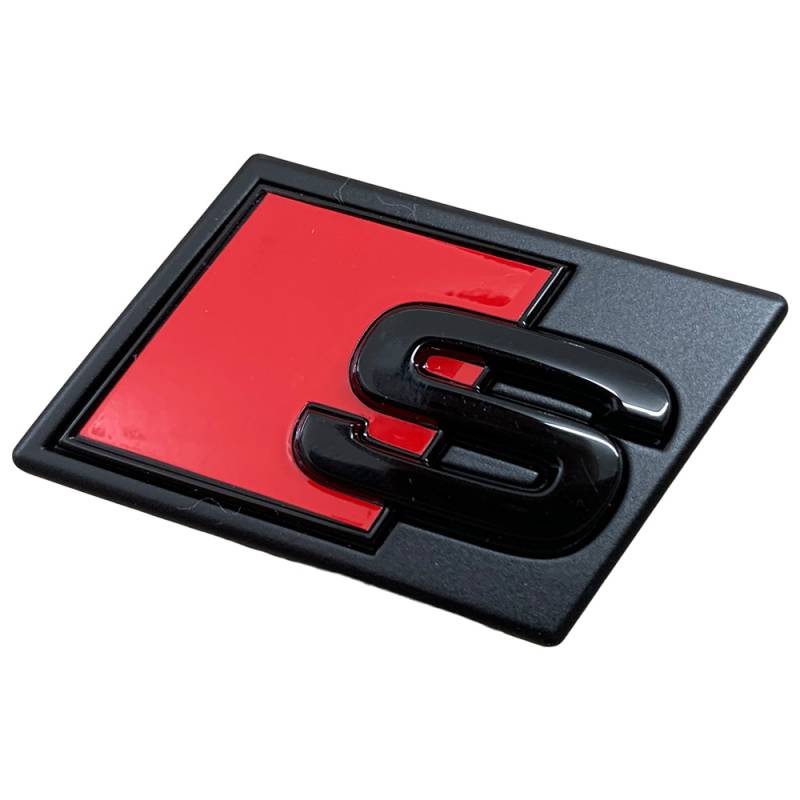 Original Audi e-tron S Black Edition Emblem Schriftzug Logo Emblem in Schwarz glänzend für Kühlergrill von Tuning Fanatics