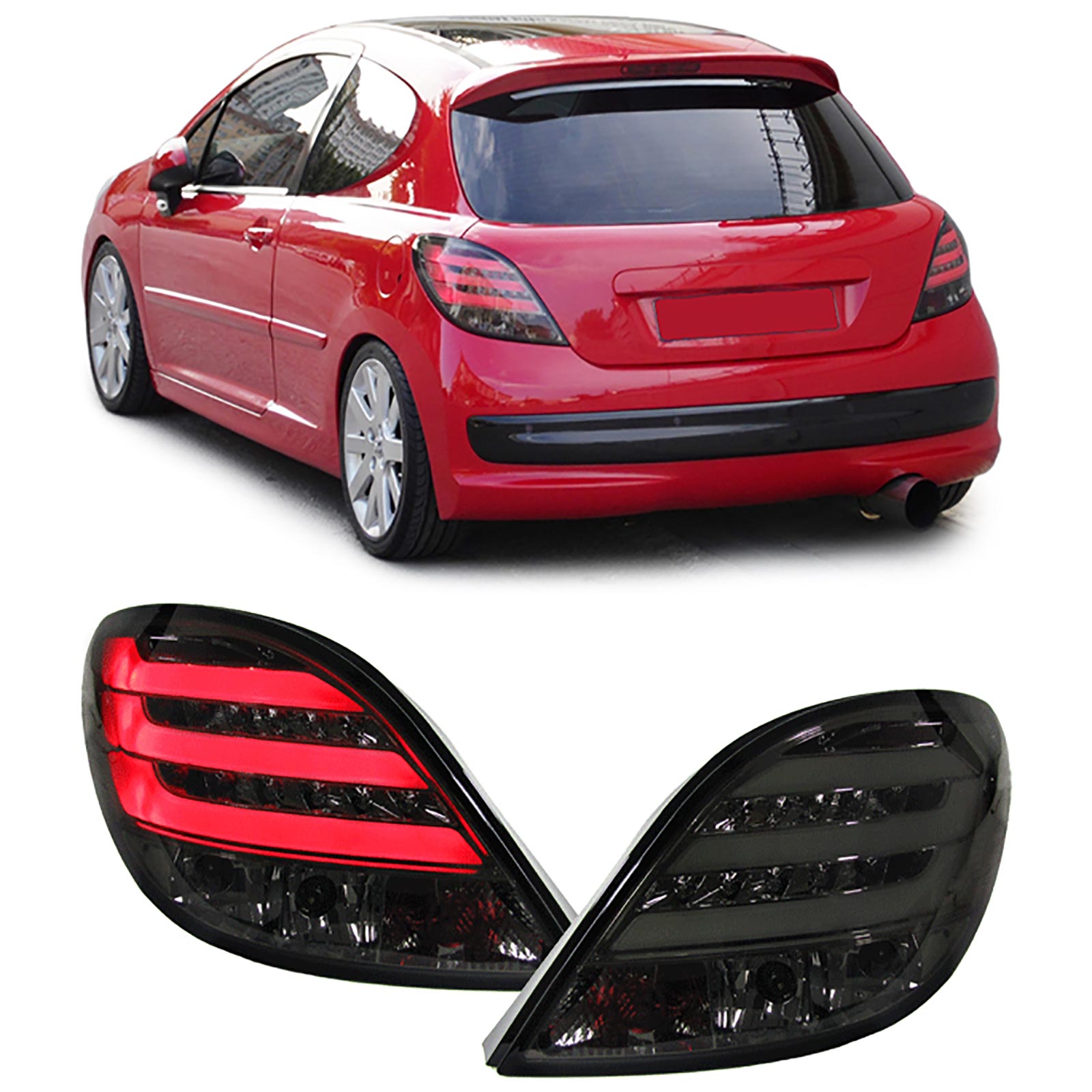 Original LED LIGHTBAR Rückleuchten Heckleuchten in Schwarz für Peugeot 207 ab 2006- Original LED LIGHTBAR Rückleuchten Heckleuchten in Schwarz für Peugeot 207 ab 2006- von Carparts-Online GmbH