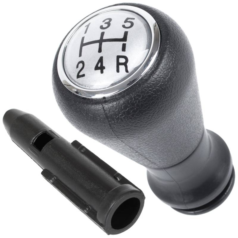 Schaltknauf Knauf 5-Gang Schwarz Silber + Adapter Hülse für Peugeot 206 207 306 307 406 407 von GOLDCAR Renata Badzio,Bart?omiej Kalisz s.c.