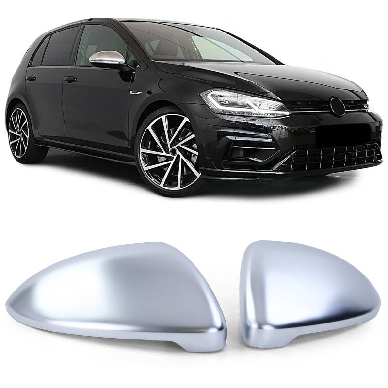 Silber Matt Spiegel Gehäuse Außenspiegel Kappen LINKS + RECHTS für VW Golf 7 VII ab 2012- von Carparts-Online GmbH