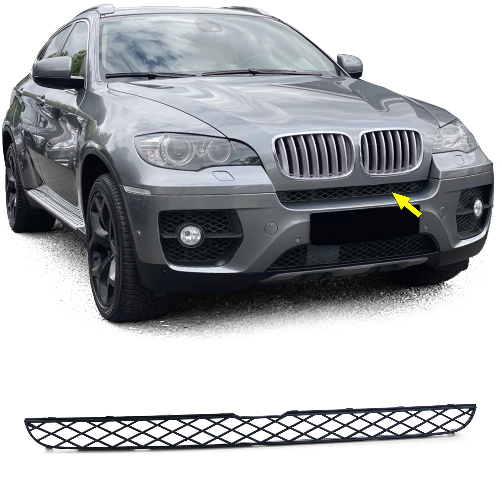 Sport Grill Gitter Stoßstange Mitte oben für BMW X6 E71 ab 2006-2014 (nicht M-Paket) von Carparts-Online GmbH