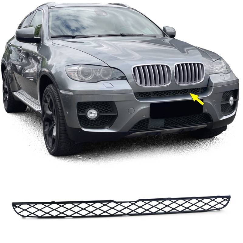 Sport Grill Gitter Stoßstange Mitte oben für BMW X6 E71 ab 2006-2014 (nicht M-Paket) von Carparts-Online GmbH