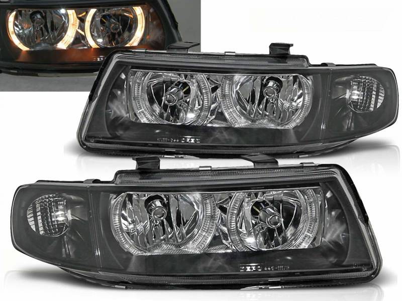 Angel Eyes Scheinwerfer Set in schwarz für Seat Leon Toledo 99-2004 von Tuning-Tec