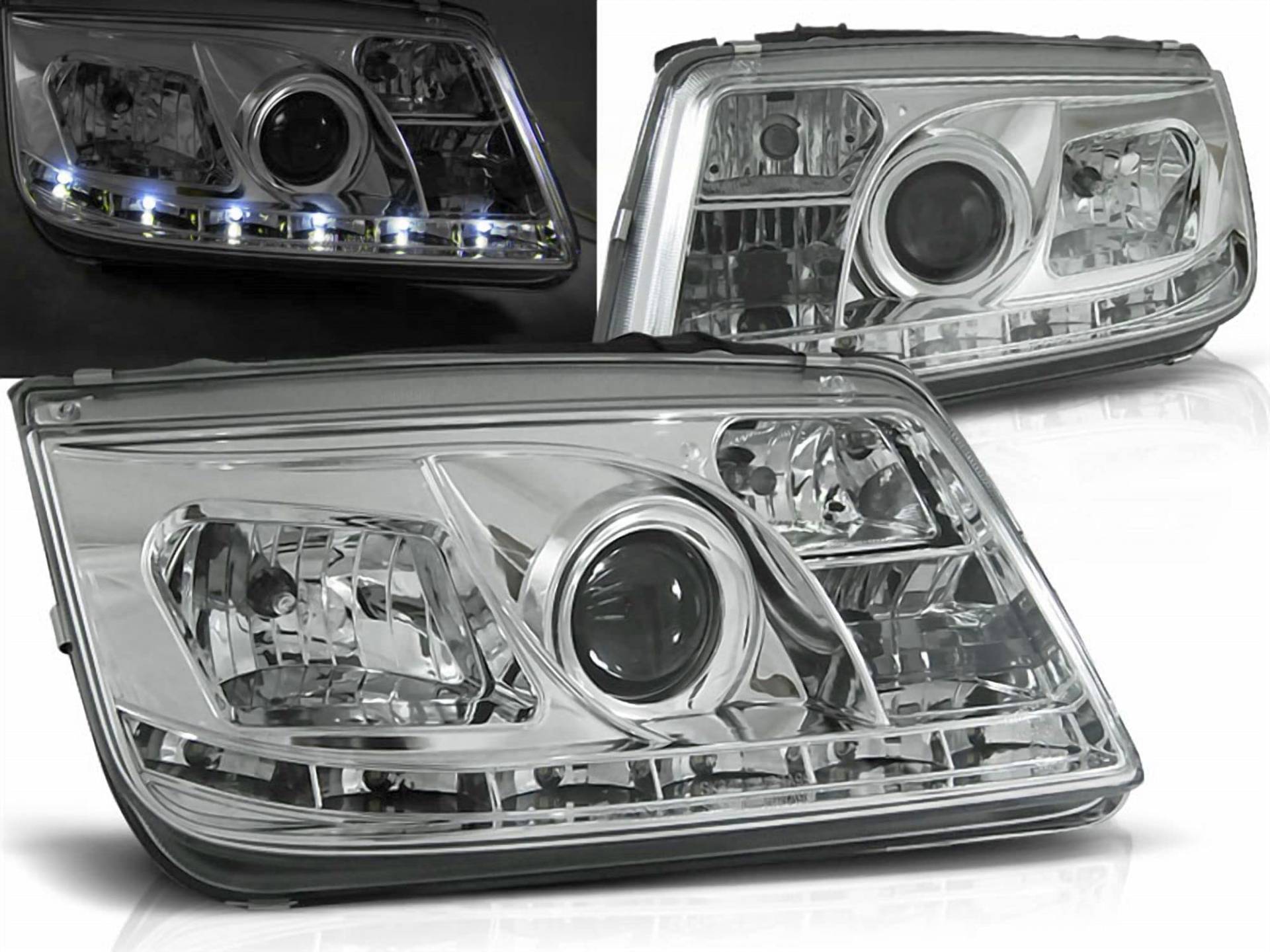Tuning-Tec Led Scheinwerfer Set in chrom für VW Bora 09.1998-05.3005 Tuning-Tec Led Scheinwerfer Set in chrom für VW Bora 09.1998-05.3005 von Tuning-Tec