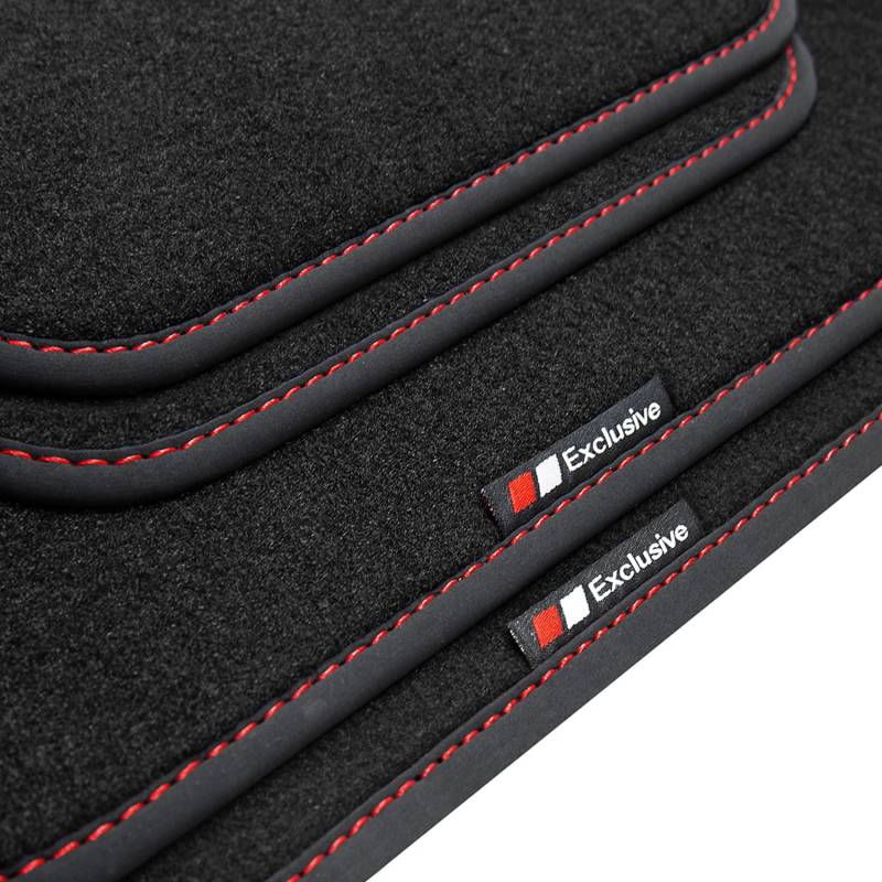 tuning-art BEF856 Fußmatten passend für Skoda Superb 3 2015-, Naht:Rot von tuning-art