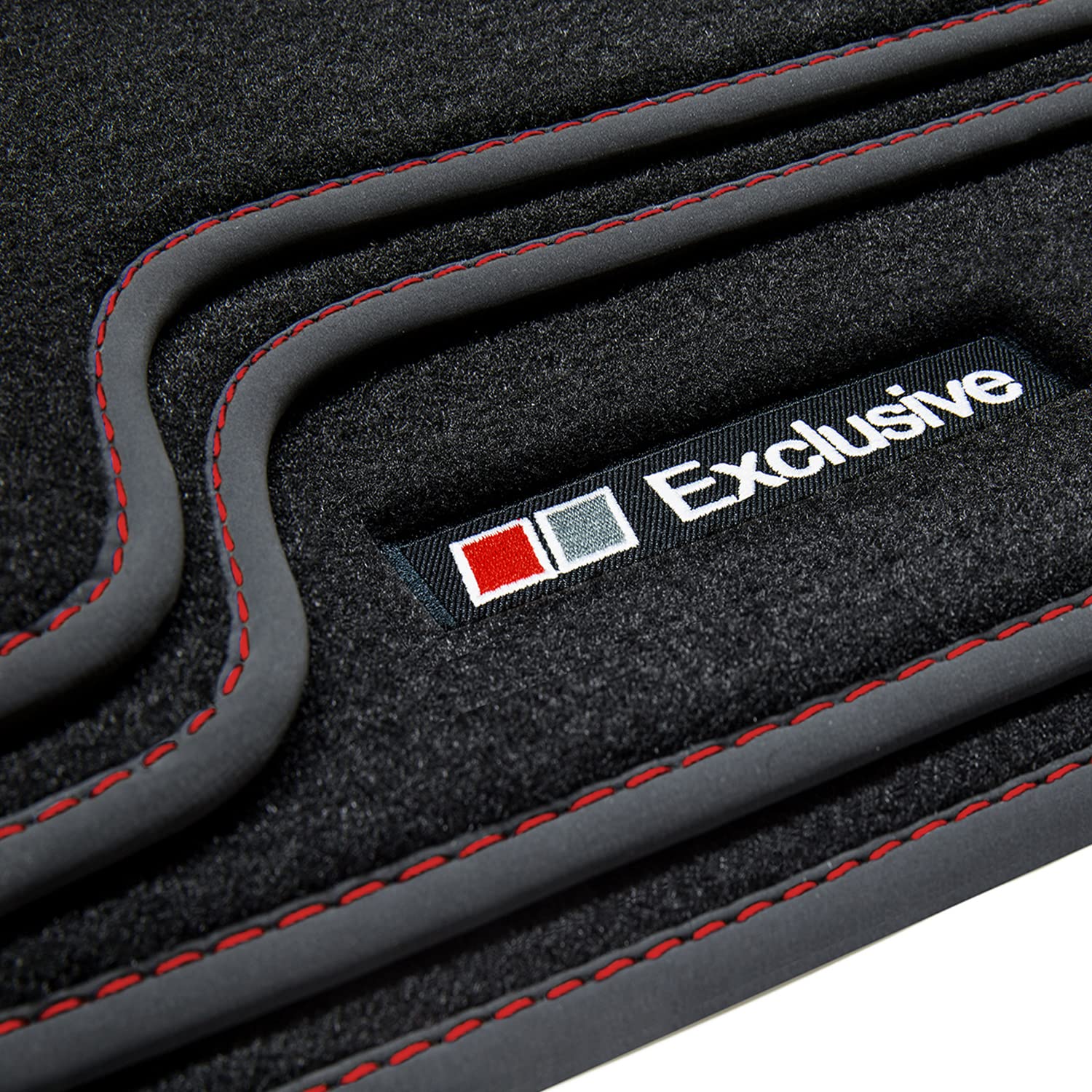 tuning-art E703 Fußmatten Exclusive-Line für Dacia Lodgy 2012-2022, Naht:Rot von tuning-art