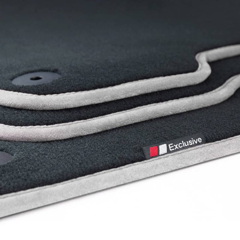 tuning-art LX317 Luxury-Line Fußmatten für Audi A6 4G C7 Avant 2010-2018, Bandeinfassung:Silber von tuning-art