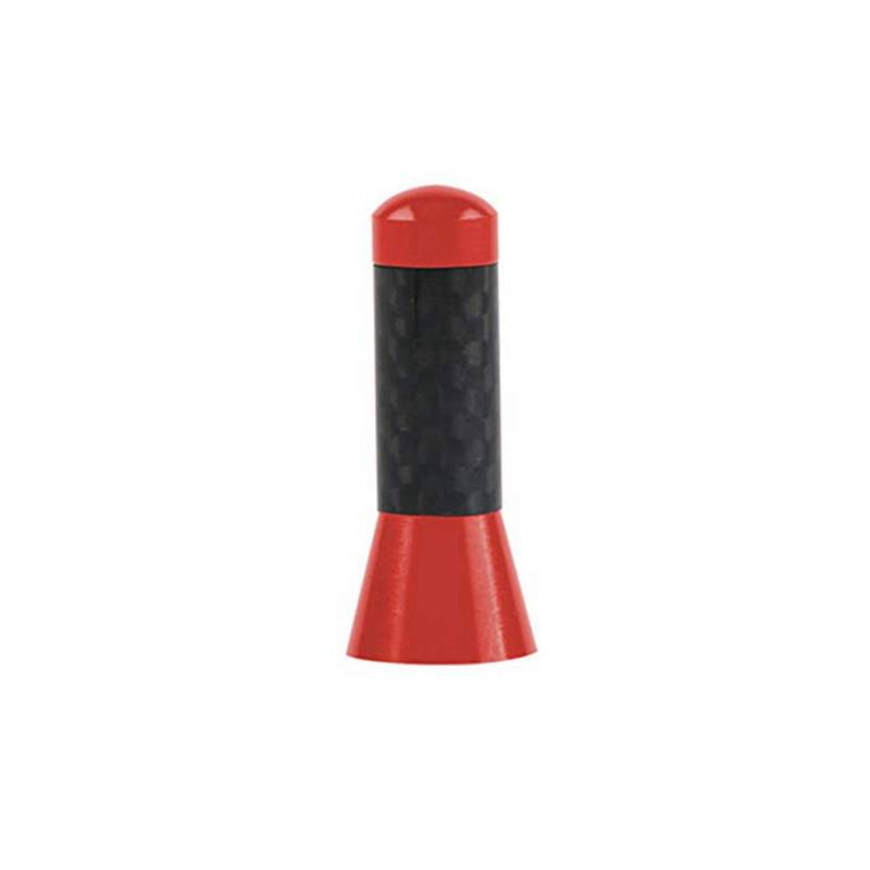 Tuokay, Kohlefaser Autoantenne, Auto Universal Antenne, 3,5cm Mini Kurz Autoradio Antenne für Entfernen Statische Elektrizität, Verbessern des AM/FM Signals (Rot) von Tuokay