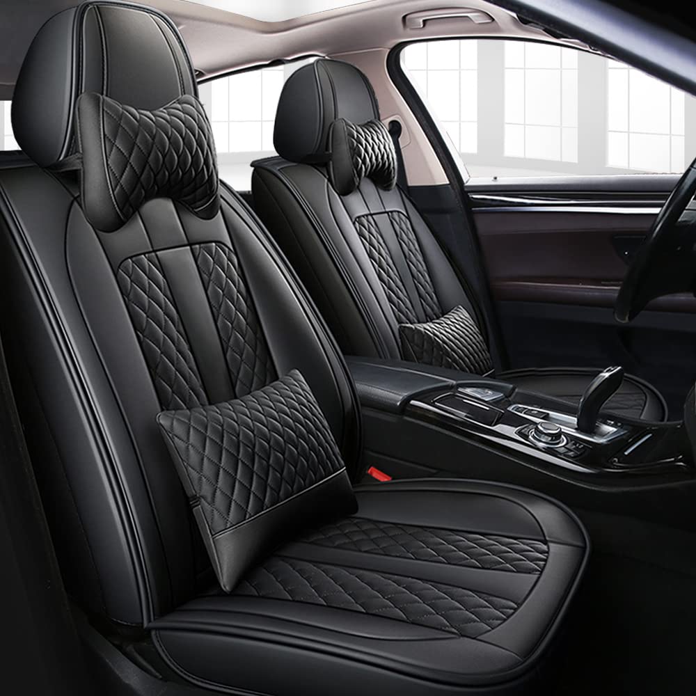 Tuqiang Autositzbezüge Für Audi A6 Sedan Avant Luxus 5 Sitze PU-Leder sitzbezüge,Schwarz von Tuqiang