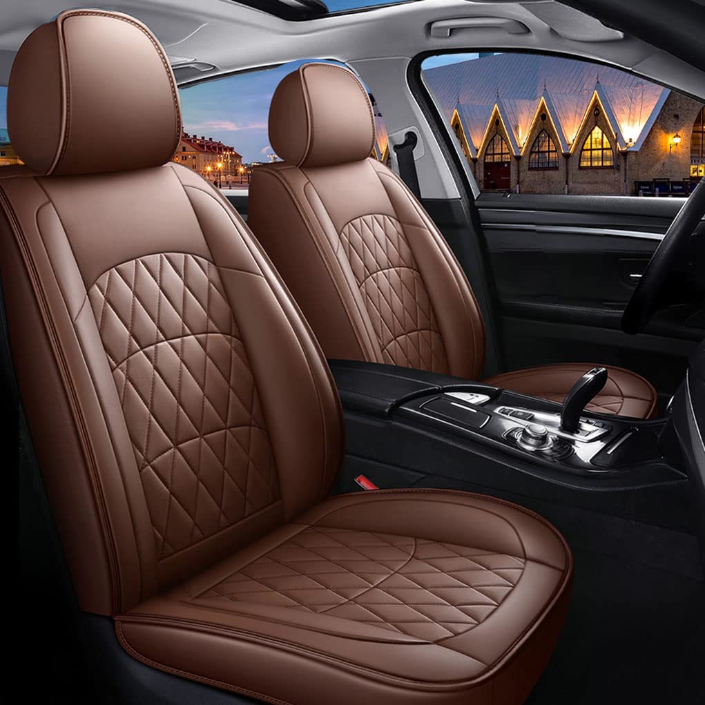 Tuqiang Autositzbezüge Für Mercedes Benz C-Class W203 W205 W204 5 Sitze Komfortabler Kunstleder Allwetter-Autositzbezüge Full Set,Kaffee von Tuqiang