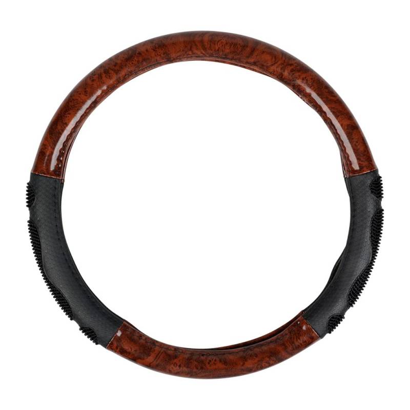 TURBOCAR - Lenkradhülle für Auto – Massage – Holz-Finish – mit PVC-Einsatz – Massageeffekt – für Lenkrad mit einem Durchmesser von 37 bis 39 cm – Material: PVC – einfach anzubringen – schützt Ihr von Turbocar