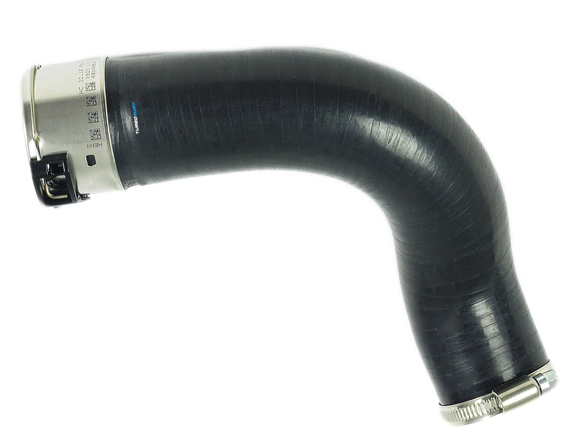 TURBORURY Turboschlauch Ladeluftkühler - Silikongummi, Schwarz, 38 mm Innendurchmesser, 5 mm Wandstärke, 1 Stück, Kompatibel mit Renault Captur II, Clio V, Dacia Jogger, Logan III, Sandero III von Turborury