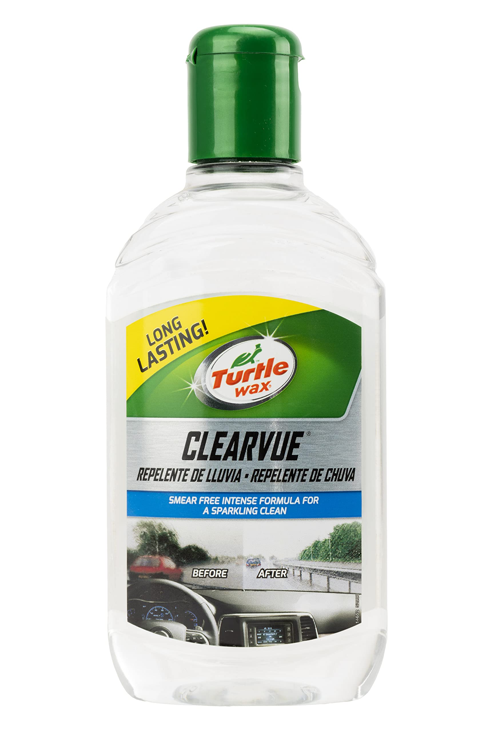 Turtle Wax Clearvue Auto Regenschutzmittel 300 ml - Verbessert die Sichtbarkeit auf der Straße bei allen Wetters, einschließlich Regen, Schneeregen und Schnee - Einfach zu bedienendes Gleit auf der Formel für die Außenglasoberfläche einschließlich Motorrad -Helm -Bildschirm von Turtle Wax