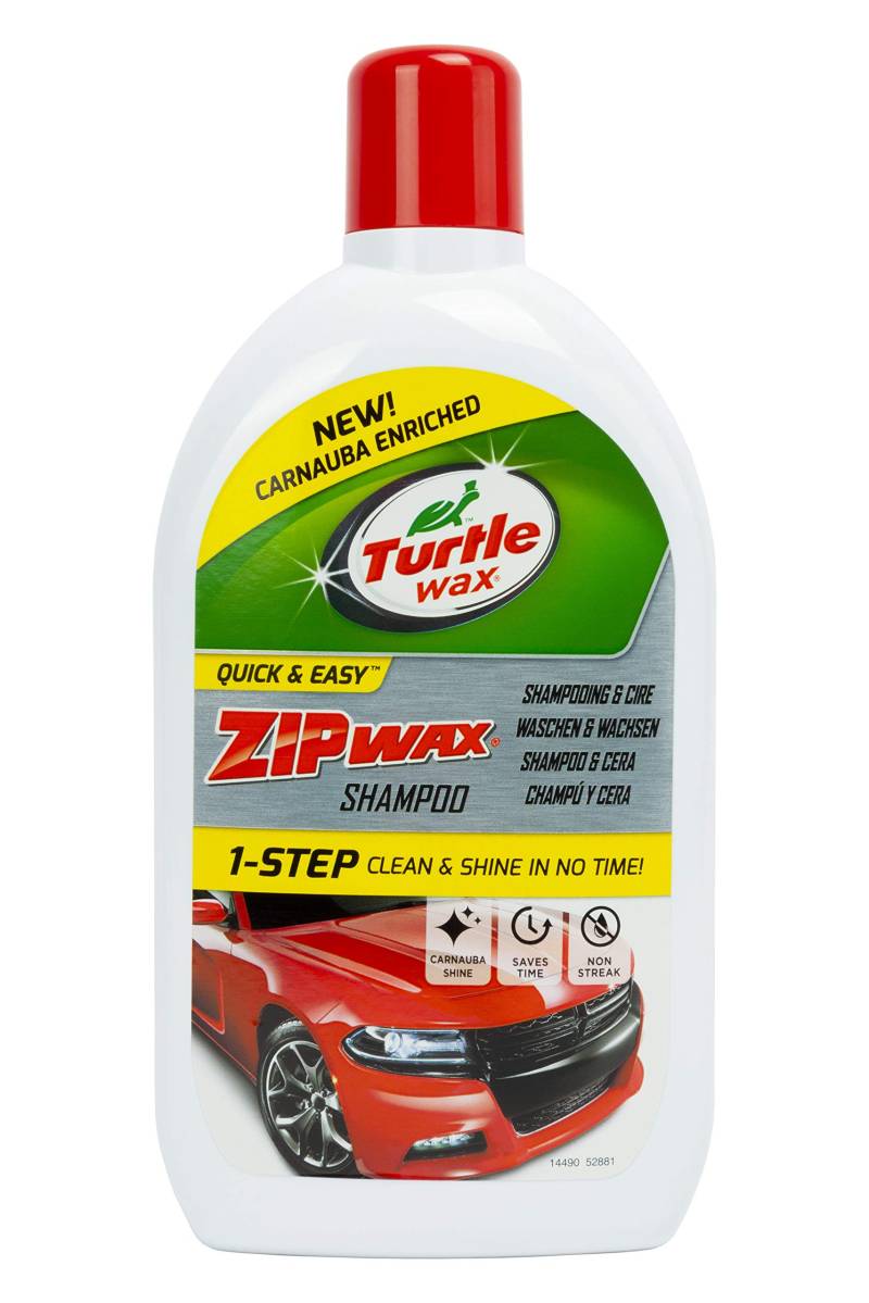 Turtle Wax Zip Wax Auto Shampoo 1L - löst Harte Flecken und Böden mit streifenfreier - Dual Action Car Wash & Carnuba Car Wachs - einfach zu bedienen, waschen, abspülen und trocknen von Turtle Wax