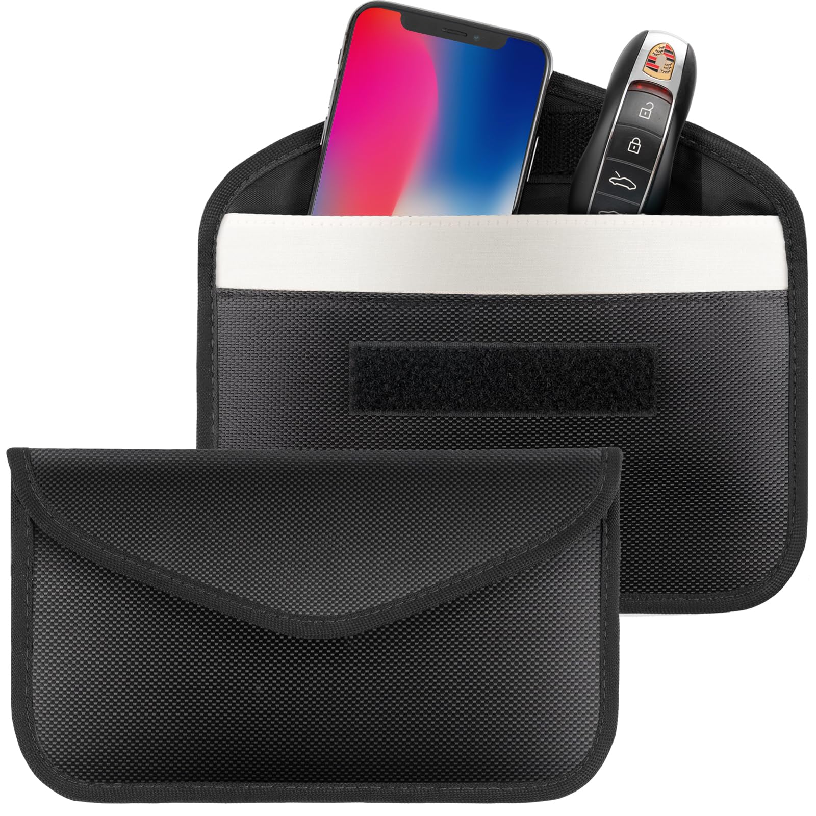 Tuulin Faraday-Taschen für Telefon- und Autoschlüssel, signalblockierende Schlüsseltasche, Anti-Diebstahl-Autoschutz, Handy-Schlüsselanhänger mit Signalblockierung, 2 Stück Tuulin Faraday-Taschen für Telefon- und Autoschlüssel, signalblockierende Schlüsseltasche, Anti-Diebstahl-Autoschutz, Handy-Schlüsselanhänger mit Signalblockierung, 2 Stück von Tuulin