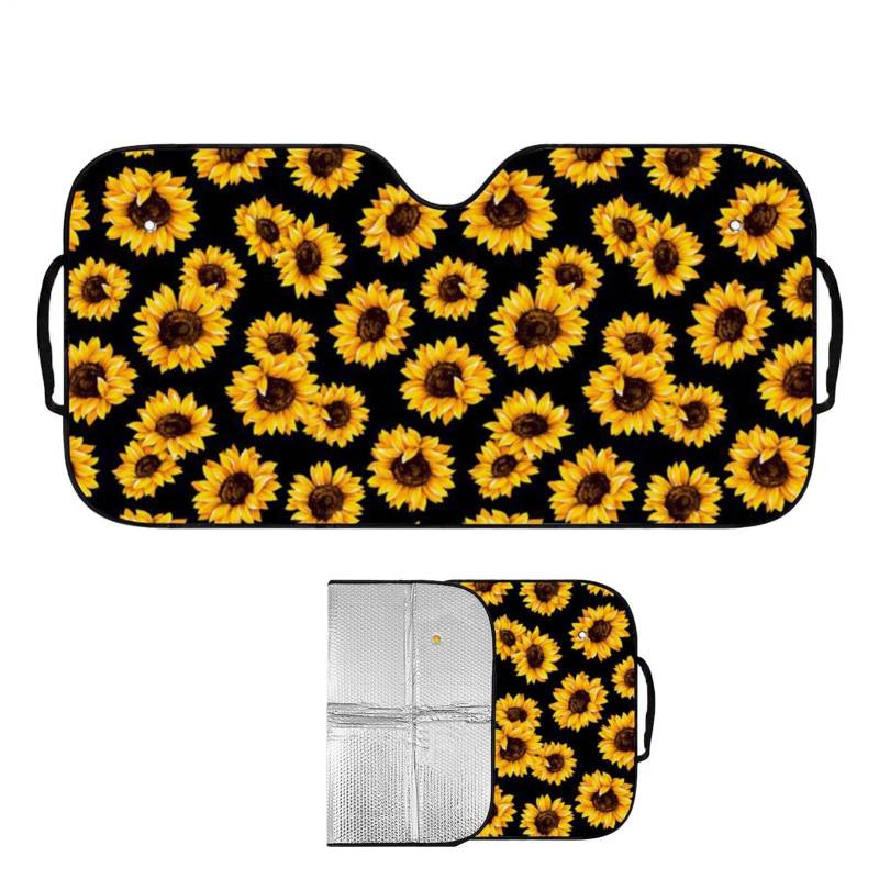 Tuxuseo Auto Windschutzscheibe Sonnenschatten, Auto Sonnenschatten Windschutzscheibe, Faltbare Windschutzscheibe Sonnenschutz, Hitzebeständige, UV -Schutz tragbarer Saugschatten für Auto, Lastwagen, von Tuxuseo