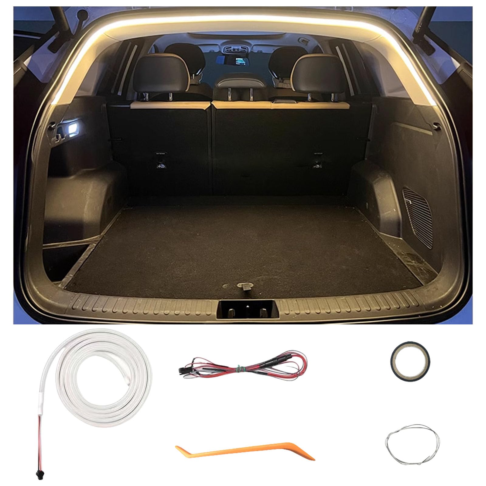 Automatischer Sensor Tail Box Light Strip, Dynamic Flowing Car Trunk Light Strip Kofferraum Lichtleiste Led Streifen Kofferraumbeleuchtung Led Band Lichtband (Dynamisch-Warmes Gelb,2 m) von Twaynorb