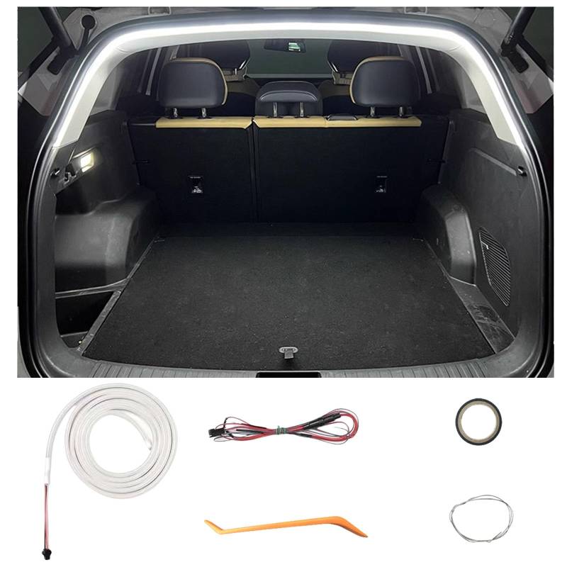 Automatischer Sensor Tail Box Light Strip, Dynamic Flowing Car Trunk Light Strip Kofferraum Lichtleiste Led Streifen Kofferraumbeleuchtung Led Band Lichtband (Dynamisch-Weißes Licht,2 m) von Twaynorb