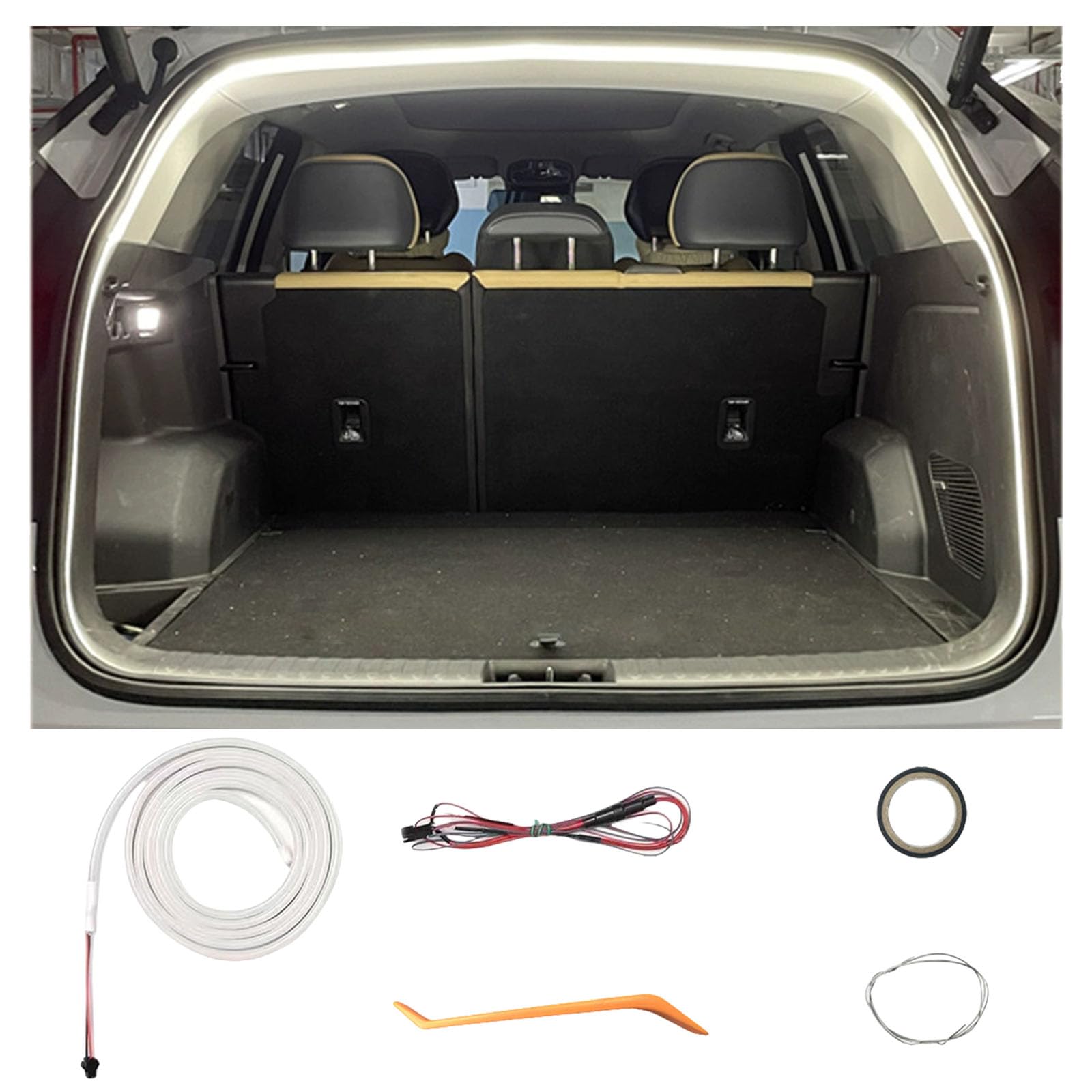 Automatischer Sensor Tail Box Light Strip, Dynamic Flowing Car Trunk Light Strip Kofferraum Lichtleiste Led Streifen Kofferraumbeleuchtung Led Band Lichtband (Dynamisch-Weißes Licht,4 m) von Twaynorb