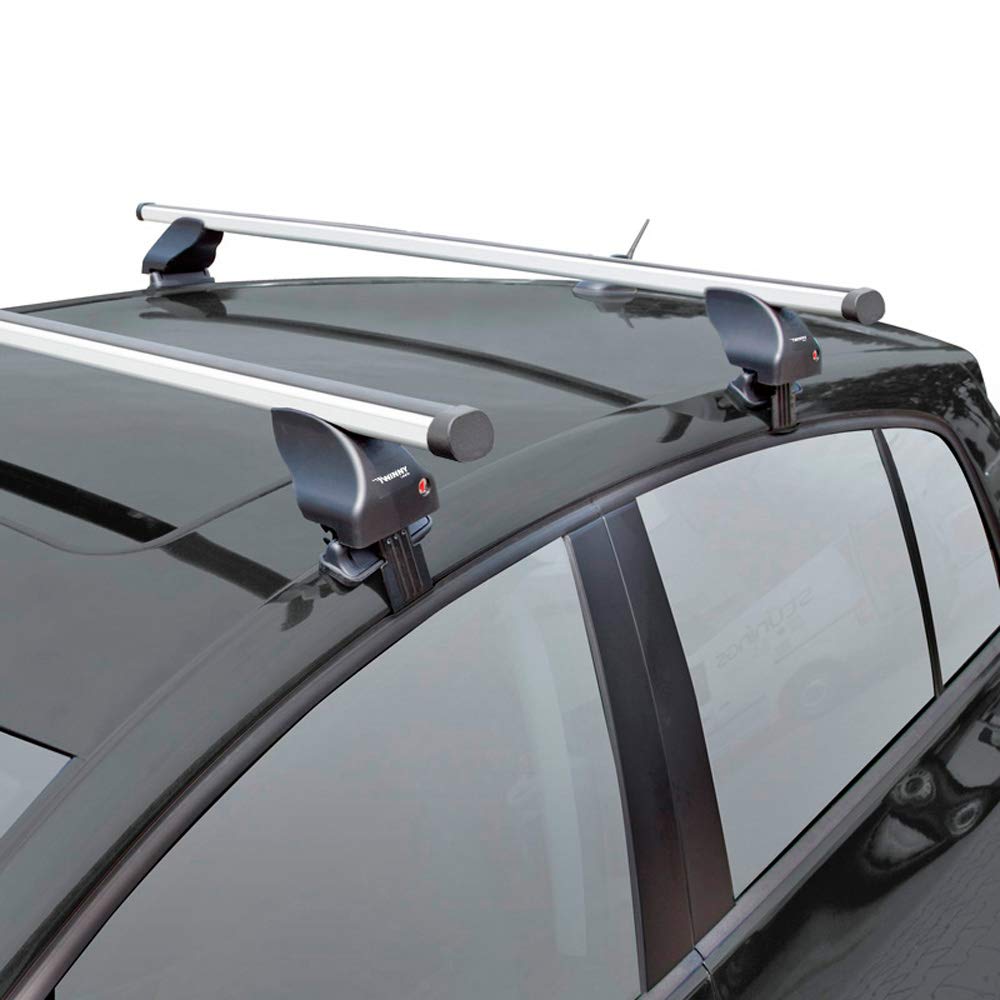 Dachträgersatz Twinny Load Aluminium A51 kompatibel mit Audi/BMW/FIAT/Ford/Seat/Skoda/VW/Volvo (für Fahrzeuge mit offene Dachreling) von Twinny Load