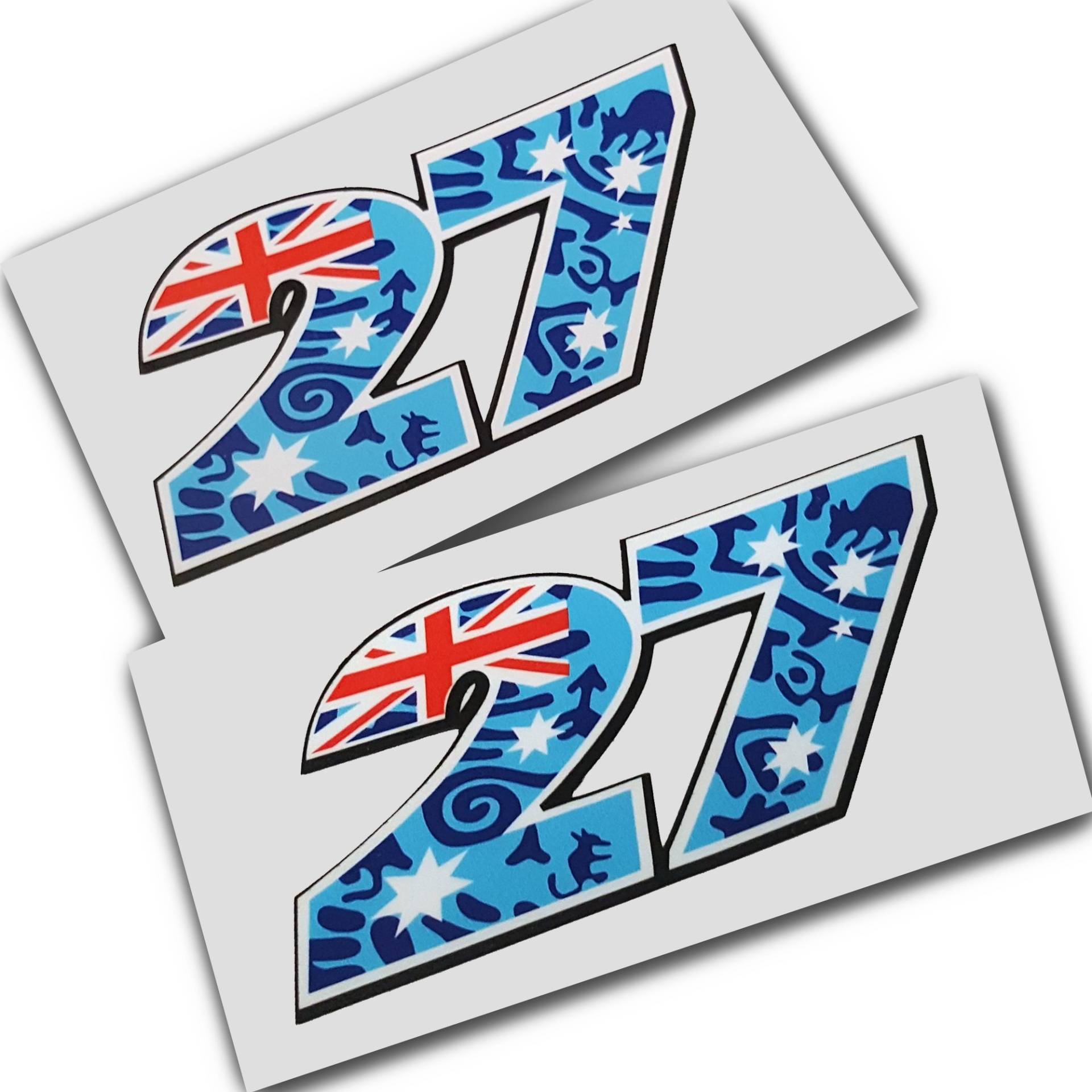 Casey Stoner, 27 Aborigine-Design-Sticker, gedrehte Melone, 2 Stück Casey Stoner, 27 Aborigine-Design-Sticker, gedrehte Melone, 2 Stück von Twisted Melon