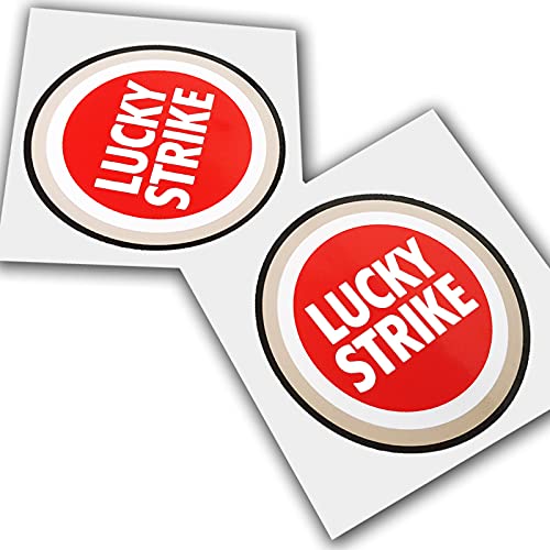 Twisted Melon Lucky Strike Aufkleber für Motorrad-Sponsoren, Weiß, 2 Stück von Twisted Melon