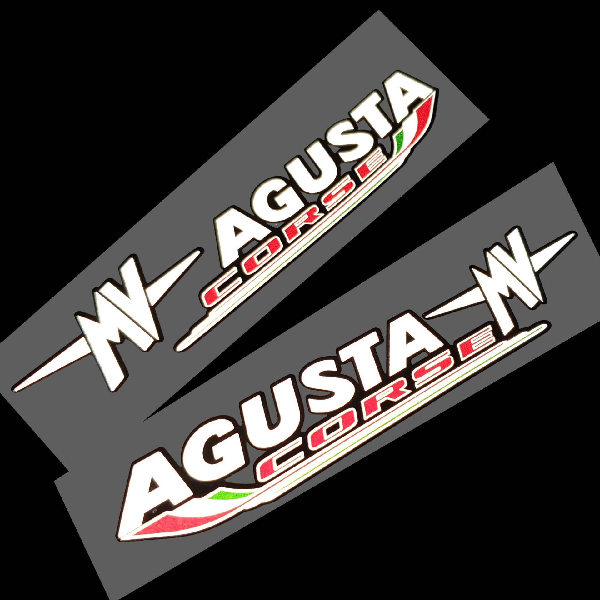 Twisted Melon MV Agusta Corse Reflektierende Text-Aufkleber, 2 Stück von Twisted Melon