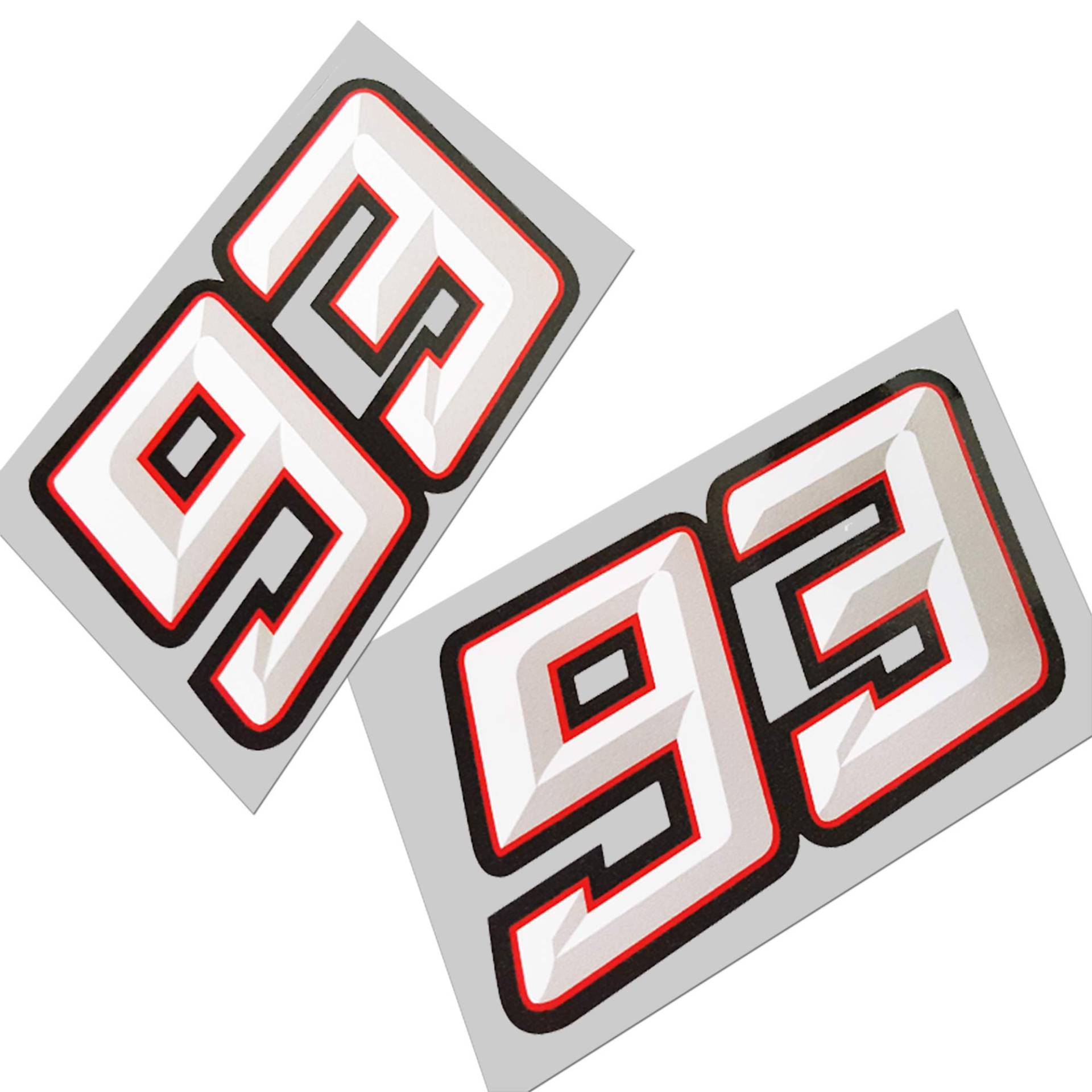 Twisted Melon Moto GP Numeber 93 3D-Effekt-Grafik, klein, 2 Stück Twisted Melon Moto GP Numeber 93 3D-Effekt-Grafik, klein, 2 Stück von Twisted Melon